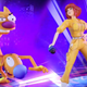 CatDog and April O'Neil standing next to each other.